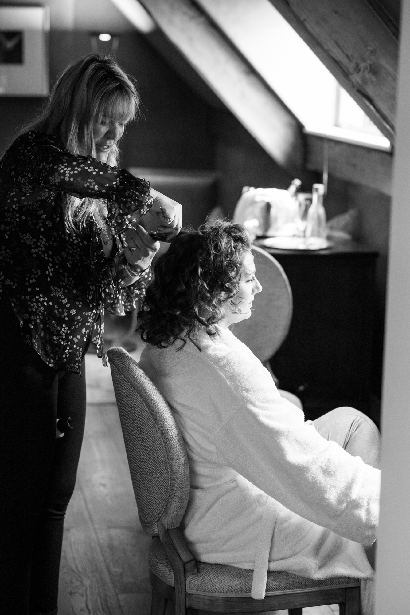 Bride having hair and make up done by Diana McDonald